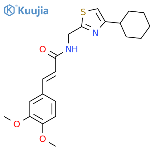(2E)-N-(4-cyclohexyl-1,3-thiazol-2-yl)methyl-3-(3,4-dimethoxyphenyl)prop-2-enamide structure