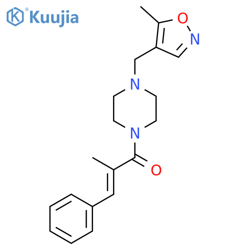 (2E)-2-methyl-1-{4-(5-methyl-1,2-oxazol-4-yl)methylpiperazin-1-yl}-3-phenylprop-2-en-1-one structure