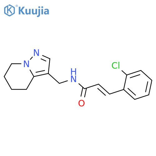 (2E)-3-(2-chlorophenyl)-N-({4H,5H,6H,7H-pyrazolo1,5-apyridin-3-yl}methyl)prop-2-enamide structure