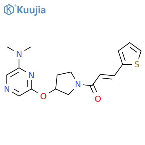 (2E)-1-(3-{[6-(dimethylamino)pyrazin-2-yl]oxy}pyrrolidin-1-yl)-3-(thiophen-2-yl)prop-2-en-1-one structure