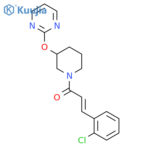 (2E)-3-(2-chlorophenyl)-1-[3-(pyrimidin-2-yloxy)piperidin-1-yl]prop-2-en-1-one structure