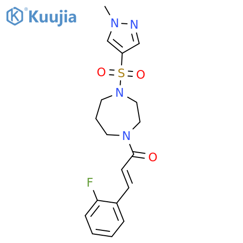 (2E)-3-(2-fluorophenyl)-1-{4-[(1-methyl-1H-pyrazol-4-yl)sulfonyl]-1,4-diazepan-1-yl}prop-2-en-1-one structure