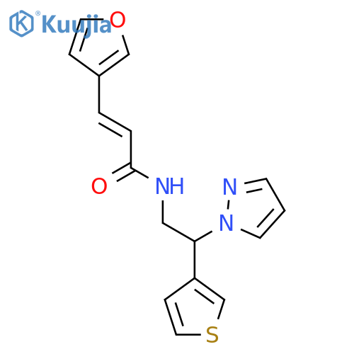 (2E)-3-(furan-3-yl)-N-[2-(1H-pyrazol-1-yl)-2-(thiophen-3-yl)ethyl]prop-2-enamide structure