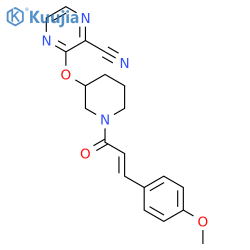 3-({1-[(2E)-3-(4-methoxyphenyl)prop-2-enoyl]piperidin-3-yl}oxy)pyrazine-2-carbonitrile structure
