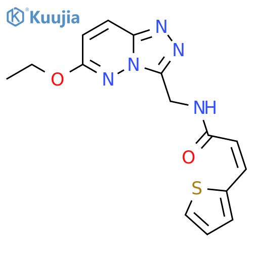 (2Z)-N-({6-ethoxy-[1,2,4]triazolo[4,3-b]pyridazin-3-yl}methyl)-3-(thiophen-2-yl)prop-2-enamide structure