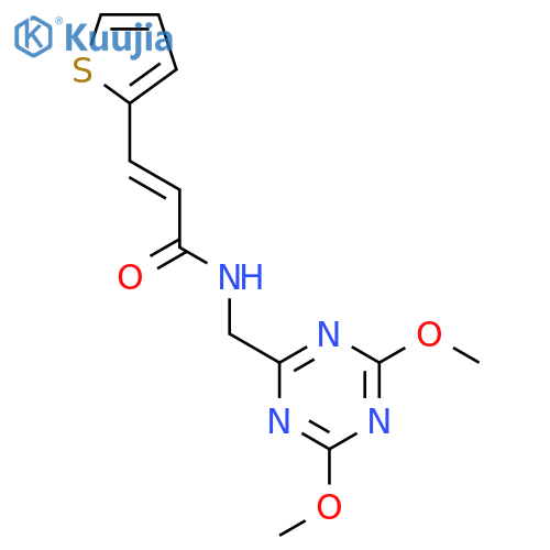 (2E)-N-(4,6-dimethoxy-1,3,5-triazin-2-yl)methyl-3-(thiophen-2-yl)prop-2-enamide structure