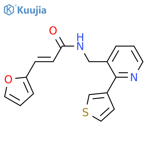 (2E)-3-(furan-2-yl)-N-{[2-(thiophen-3-yl)pyridin-3-yl]methyl}prop-2-enamide structure