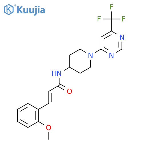 (2E)-3-(2-methoxyphenyl)-N-{1-[6-(trifluoromethyl)pyrimidin-4-yl]piperidin-4-yl}prop-2-enamide structure