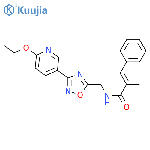 (2E)-N-{3-(6-ethoxypyridin-3-yl)-1,2,4-oxadiazol-5-ylmethyl}-2-methyl-3-phenylprop-2-enamide structure