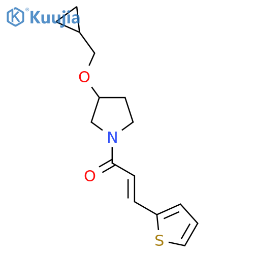 (2E)-1-3-(cyclopropylmethoxy)pyrrolidin-1-yl-3-(thiophen-2-yl)prop-2-en-1-one structure