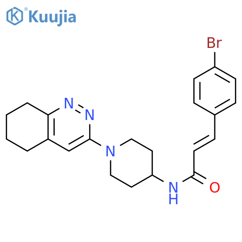 (2E)-3-(4-bromophenyl)-N-[1-(5,6,7,8-tetrahydrocinnolin-3-yl)piperidin-4-yl]prop-2-enamide structure