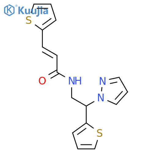 (2E)-N-2-(1H-pyrazol-1-yl)-2-(thiophen-2-yl)ethyl-3-(thiophen-2-yl)prop-2-enamide structure
