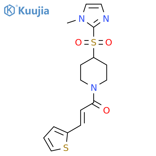 (E)-1-[4-(1-methylimidazol-2-yl)sulfonylpiperidin-1-yl]-3-thiophen-2-ylprop-2-en-1-one structure