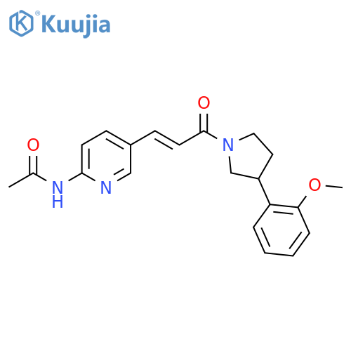 N-{5-(1E)-3-3-(2-methoxyphenyl)pyrrolidin-1-yl-3-oxoprop-1-en-1-ylpyridin-2-yl}acetamide structure