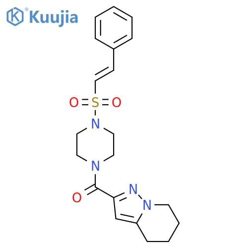1-[(E)-2-phenylethenesulfonyl]-4-{4H,5H,6H,7H-pyrazolo[1,5-a]pyridine-2-carbonyl}piperazine structure