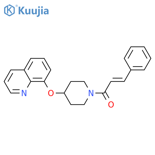 (E)-3-phenyl-1-(4-quinolin-8-yloxypiperidin-1-yl)prop-2-en-1-one structure