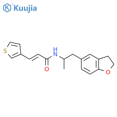 (2E)-N-1-(2,3-dihydro-1-benzofuran-5-yl)propan-2-yl-3-(thiophen-3-yl)prop-2-enamide structure