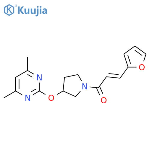 (E)-1-(3-((4,6-dimethylpyrimidin-2-yl)oxy)pyrrolidin-1-yl)-3-(furan-2-yl)prop-2-en-1-one structure