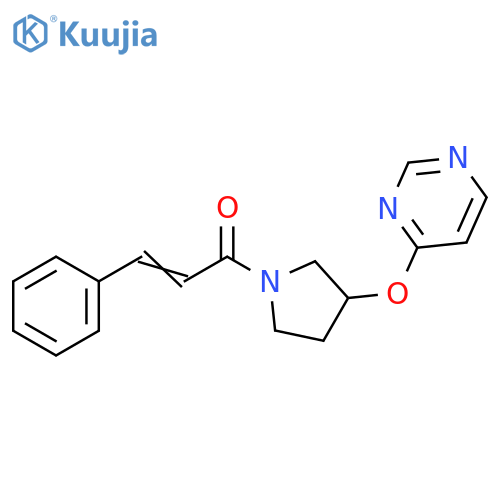3-Phenyl-1-[3-(4-pyrimidinyloxy)-1-pyrrolidinyl]-2-propen-1-one structure