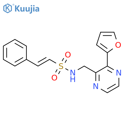 (E)-N-{[3-(furan-2-yl)pyrazin-2-yl]methyl}-2-phenylethene-1-sulfonamide structure