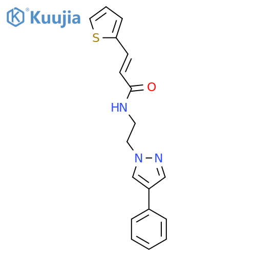 (2E)-N-2-(4-phenyl-1H-pyrazol-1-yl)ethyl-3-(thiophen-2-yl)prop-2-enamide structure