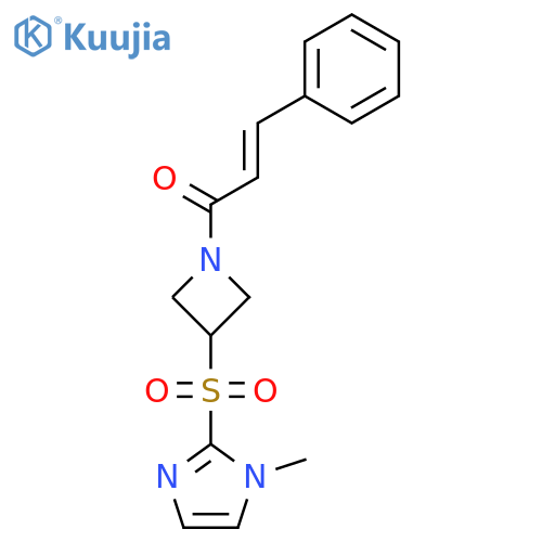 (E)-1-[3-(1-methylimidazol-2-yl)sulfonylazetidin-1-yl]-3-phenylprop-2-en-1-one structure