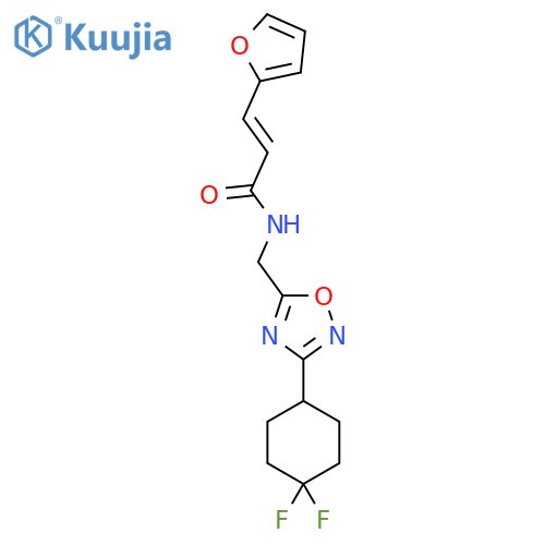 (2E)-N-{[3-(4,4-difluorocyclohexyl)-1,2,4-oxadiazol-5-yl]methyl}-3-(furan-2-yl)prop-2-enamide structure