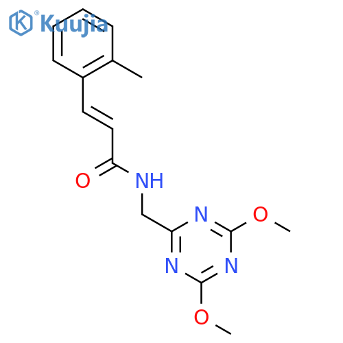 (2E)-N-(4,6-dimethoxy-1,3,5-triazin-2-yl)methyl-3-(2-methylphenyl)prop-2-enamide structure