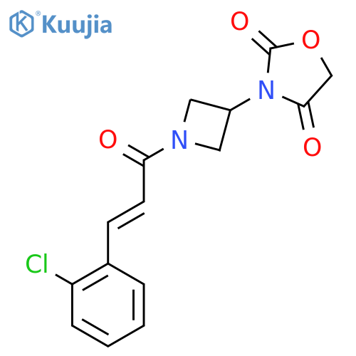 (E)-3-(1-(3-(2-chlorophenyl)acryloyl)azetidin-3-yl)oxazolidine-2,4-dione structure