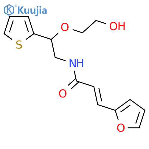 (2E)-3-(furan-2-yl)-N-2-(2-hydroxyethoxy)-2-(thiophen-2-yl)ethylprop-2-enamide structure