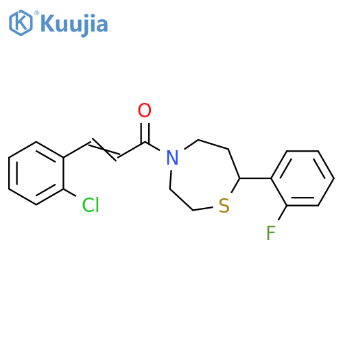 (2E)-3-(2-chlorophenyl)-1-[7-(2-fluorophenyl)-1,4-thiazepan-4-yl]prop-2-en-1-one structure