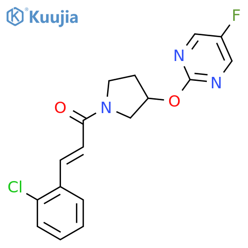 (E)-3-(2-chlorophenyl)-1-(3-((5-fluoropyrimidin-2-yl)oxy)pyrrolidin-1-yl)prop-2-en-1-one structure