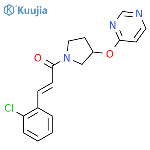 (E)-3-(2-chlorophenyl)-1-(3-(pyrimidin-4-yloxy)pyrrolidin-1-yl)prop-2-en-1-one structure