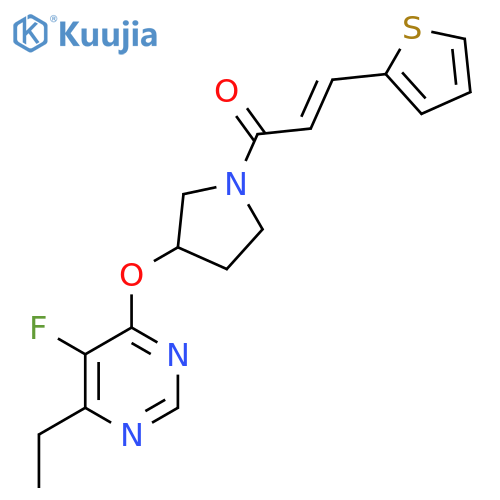 (E)-1-(3-((6-ethyl-5-fluoropyrimidin-4-yl)oxy)pyrrolidin-1-yl)-3-(thiophen-2-yl)prop-2-en-1-one structure