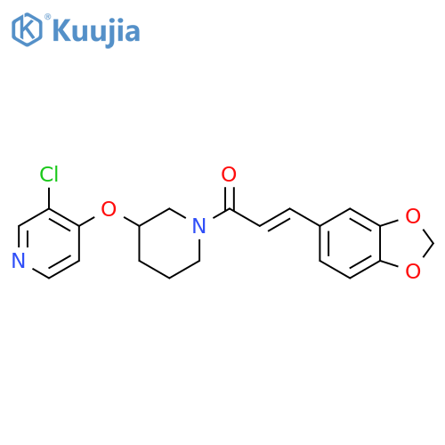 (2E)-3-(2H-1,3-benzodioxol-5-yl)-1-{3-[(3-chloropyridin-4-yl)oxy]piperidin-1-yl}prop-2-en-1-one structure