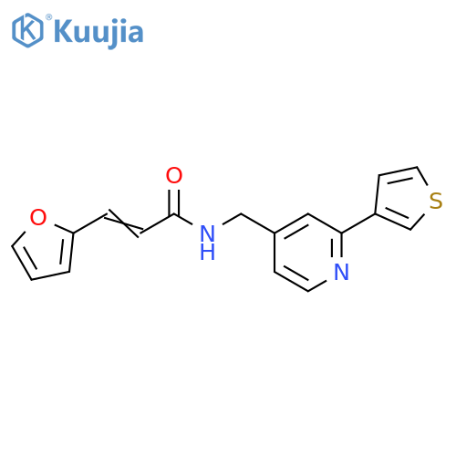 (2E)-3-(furan-2-yl)-N-{[2-(thiophen-3-yl)pyridin-4-yl]methyl}prop-2-enamide structure