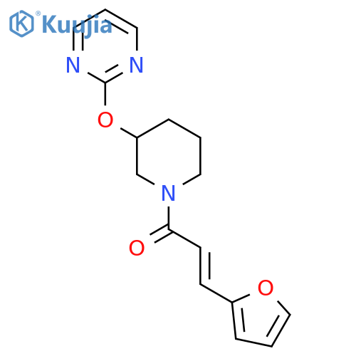 (2E)-3-(furan-2-yl)-1-[3-(pyrimidin-2-yloxy)piperidin-1-yl]prop-2-en-1-one structure