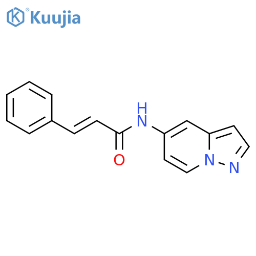 (2E)-3-phenyl-N-{pyrazolo[1,5-a]pyridin-5-yl}prop-2-enamide structure