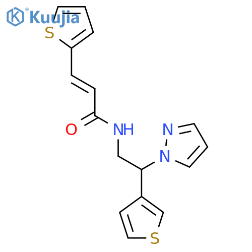 (2E)-N-[2-(1H-pyrazol-1-yl)-2-(thiophen-3-yl)ethyl]-3-(thiophen-2-yl)prop-2-enamide structure