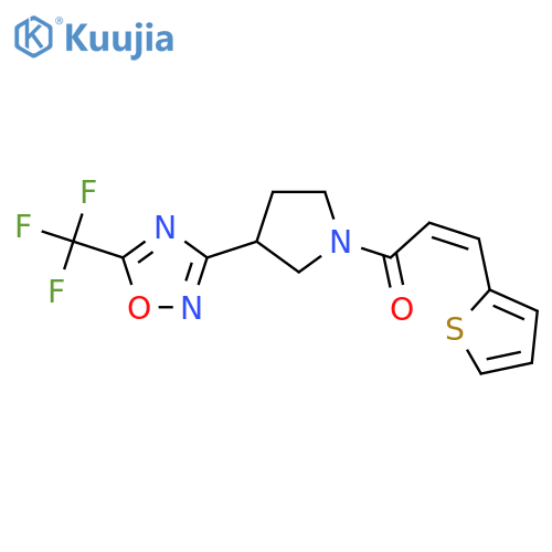 (2Z)-3-(thiophen-2-yl)-1-{3-5-(trifluoromethyl)-1,2,4-oxadiazol-3-ylpyrrolidin-1-yl}prop-2-en-1-one structure