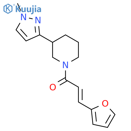 (2E)-3-(furan-2-yl)-1-3-(1-methyl-1H-pyrazol-3-yl)piperidin-1-ylprop-2-en-1-one structure