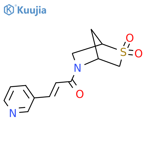 5-[(2E)-3-(pyridin-3-yl)prop-2-enoyl]-2lambda6-thia-5-azabicyclo[2.2.1]heptane-2,2-dione structure