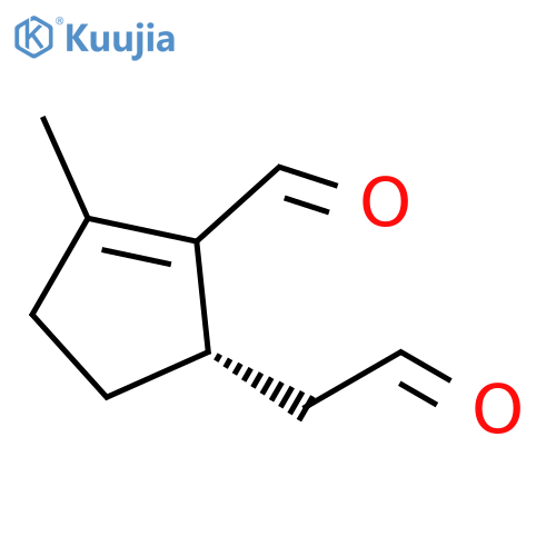 2-Cyclopentene-1-acetaldehyde,2-formyl-3-methyl-, (1S)- structure