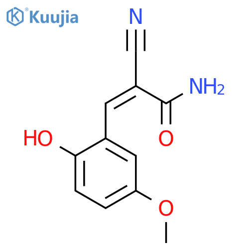 2-cyano-3-(2-hydroxy-5-methoxyphenyl)prop-2-enamide structure