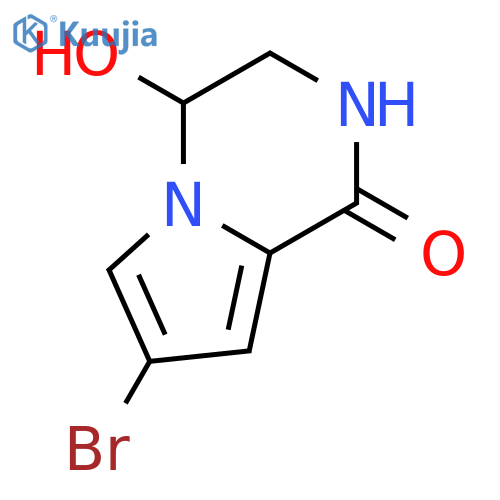 Pyrrolo[1,2-a]pyrazin-1(2H)-one, 7-bromo-3,4-dihydro-4-hydroxy-, (-)- structure
