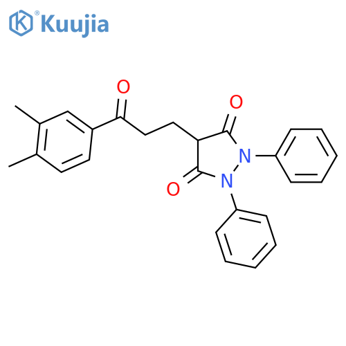 4-[3-(3,4-dimethylphenyl)-3-oxopropyl]-1,2-diphenylpyrazolidine-3,5-dione structure