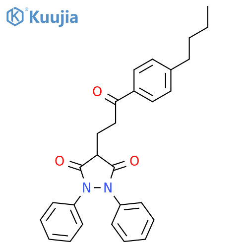4-[3-(4-butylphenyl)-3-oxopropyl]-1,2-diphenylpyrazolidine-3,5-dione structure