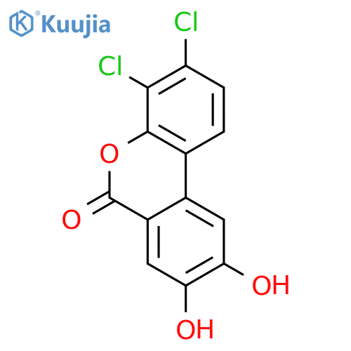 6H-Dibenzo[b,d]pyran-6-one, 3,4-dichloro-8,9-dihydroxy- structure
