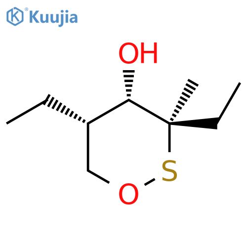 1,2-Oxathian-4-ol, 3,5-diethyl-3-methyl-, (3R,4S,5S)-rel- structure