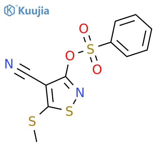 4-Isothiazolecarbonitrile, 5-(methylthio)-3-[(phenylsulfonyl)oxy]- structure